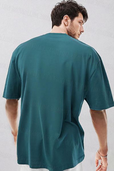 Teenage Millionaire Ανδρικό μπλουζάκι Petrol Blue Crew λαιμόκοψη απλό Basic Unprinted Oversize Salas