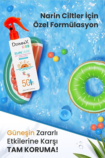 Derminix Kids Suya Dayanıklı Çocuk Güneş Kremi SPF50 UVA+UVB 200ml