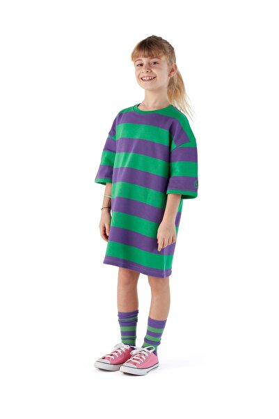 zoi zebra MOR YEŞİL SWEAT ELBİSE