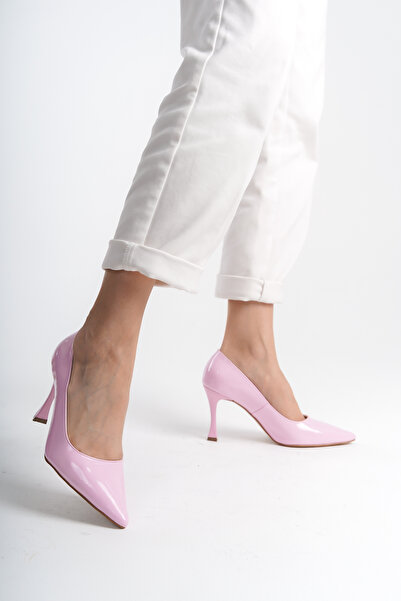 NITU Shoes Pembe Rugan Yüksek Topuklu Stiletto