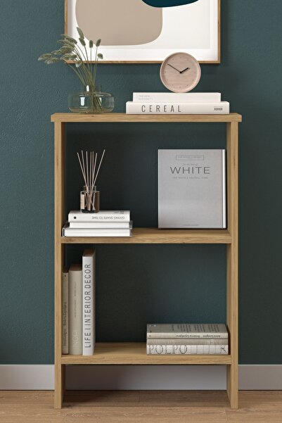 Monte Sehpa Fora Midi Kitaplık 3 Raflı Dekoratif Kitaplık Dosya Kitap Rafı Ofis Ev Rafı Kitap Raf