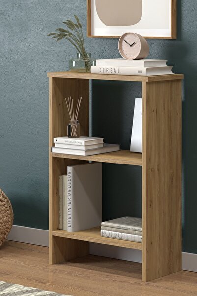 Monte Sehpa Fora Midi Kitaplık 3 Raflı Dekoratif Kitaplık Dosya Kitap Rafı Ofis Ev Rafı Kitap Raf