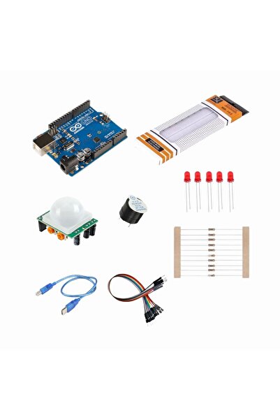 Fapatech Arduino Pır  Hareket Sensörünü Kullanarak Hırsız Alarmı Proje Seti/ E-Pdf Devre Şemalı İçerikli