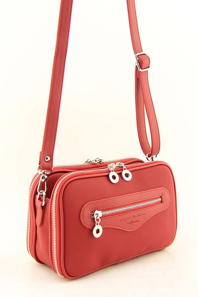 HNB Red Women's Crossbody Bag - Medium Size, Multi-Compartment
