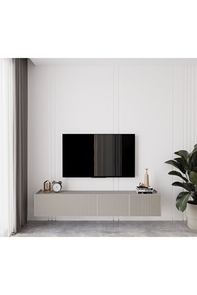 enwood Capella Kumtaşı Rengi Mdf 4 Kapaklı Duvara Monte 160 Cm Tv Ünitesi
