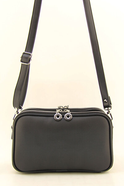 HNB Black Women's Crossbody Bag - Medium Size, Multi-Compartment