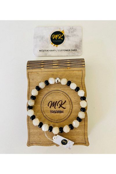 MK tasarım Real Moonstone Real Agate Real Bracelet| Mktasarim in Special Design Box| Custom Customer Card