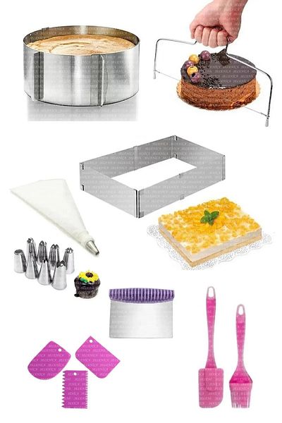 Seyese 10 Piece Cake Baking Set - Steel, Silicone and Cake Molds