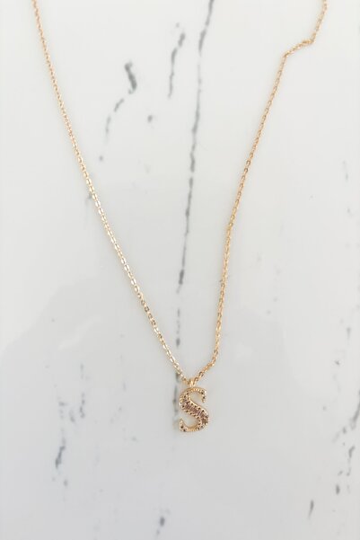 Pretty Doğal Taşlı Harf Kolye 316L Çelik