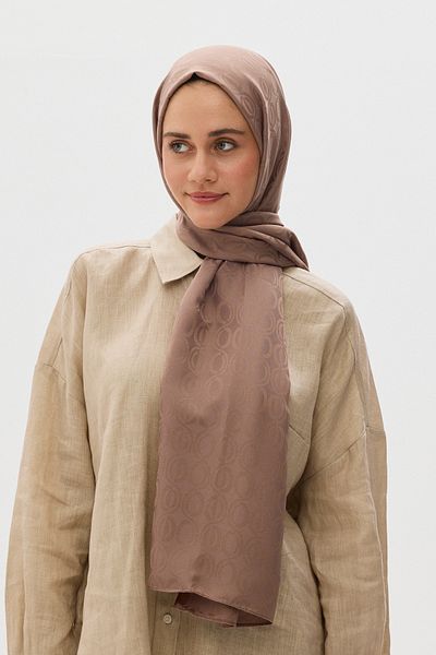 Mira İpek Shiny Jacquard Patterned Becca Shawl