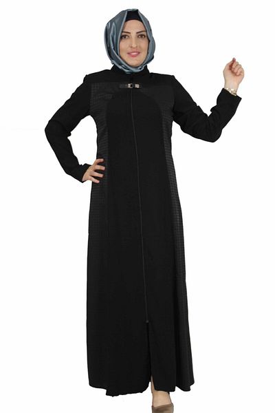 Bluence Top de damă negru cu fermoar în carouri laterale