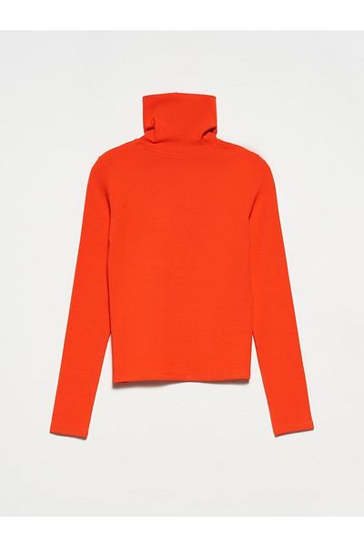 Dilvin 50167 Turtleneck Blouse-red