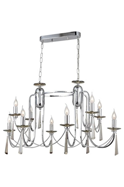 LUCEA 1448 51 10 L Kontes 10 Krom Yemek Masası Avizesi 6+4 10*e14