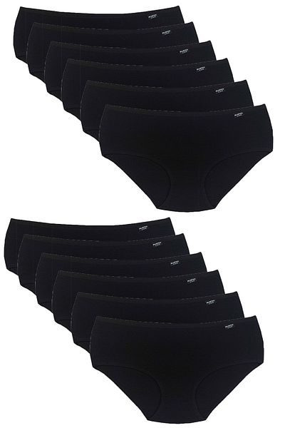Bluence Μαύρο Ψηλόμεσο Lycra Cotton Bato εσώρουχο 12 τεμαχίων