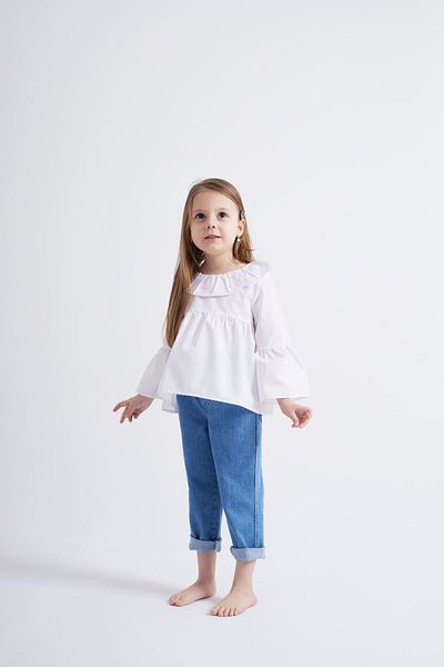 Oliven The Kid Bluză Poplin Albă