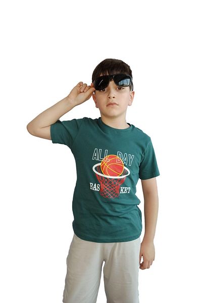 Bluence Gray Boy Waiter Children's Cotton T-shirt