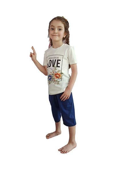 Bluence Σετ Ecru Girl Waiter Cotton Capri