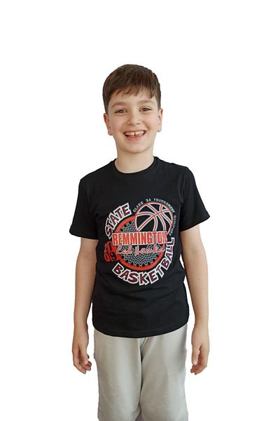 Bluence Black Boy Waiter Children's Cotton T-shirt