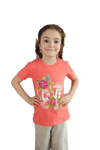 Bluence Pomegranate Flower Girl Waiter Children's Cotton T-shirt