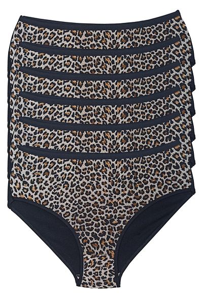 Bluence Βαμβακερό εσώρουχο Leopard Printed High Waist Lycra 6 τεμαχίων