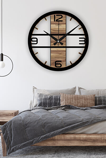 LandiWork Dekoratif Ahşap Duvar Saati, Büyük Sessiz Mekanizmalı Duvar Saati, ...