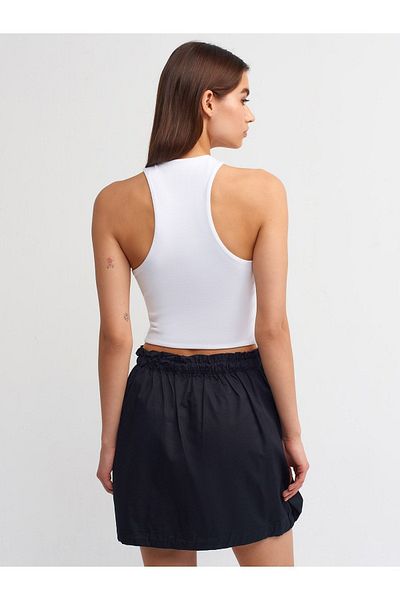 Dilvin 80851 Cargo Pocket Skirt-Black
