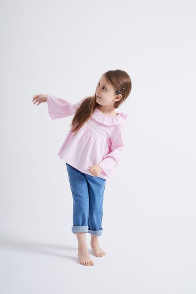 Oliven The Kid Bluză roz din poplin