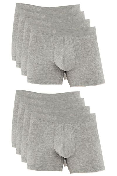 Bluence Ανδρικό βαμβακερό Lycra Stretchy Grey Boxer 8 τεμαχίων