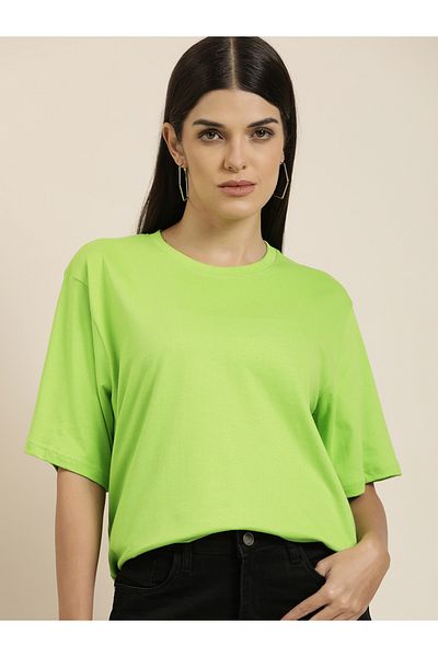 Dillinger By Styli Oversized Solid T-Shirt with Drop Shoulder Sleeves