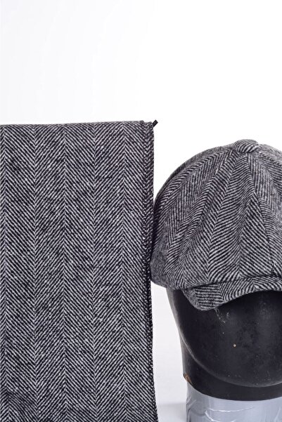 mercantoptan Model Peaky Blinders Balıksırtı Kışlık Kasket Şapka Atkı Hediyeli Kombin