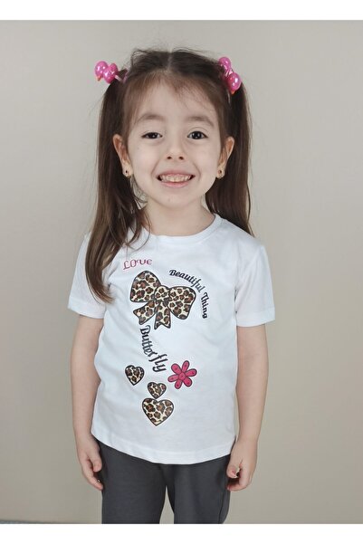 Bluence Tricou alb din bumbac pentru fete