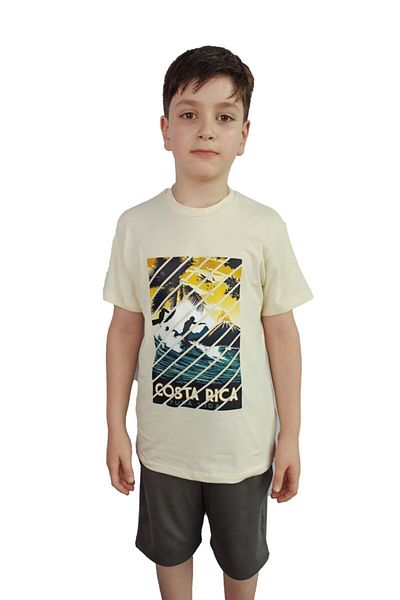Bluence Yellow Boy Waiter Children's Cotton T-shirt