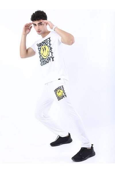 Ketch By Styli Groovy Emoji Print Slim Fit T-shirt