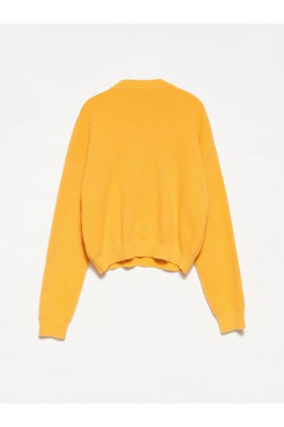 Dilvin 10276 Πουλόβερ Crew Neck-κίτρινο