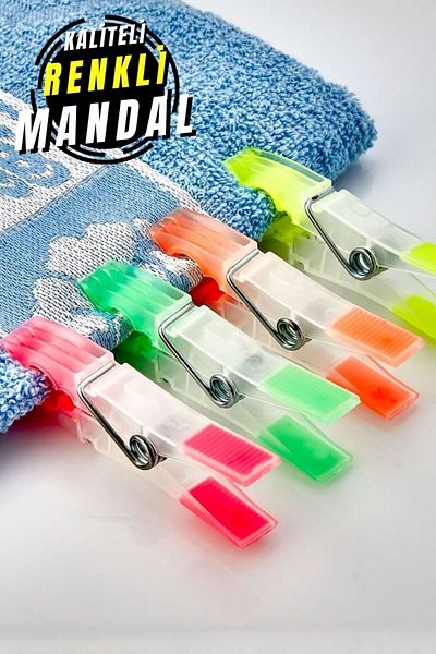 Comprox 1.Class Quality 12 Pieces Unbreakable and Stainless Pegs - COLORFUL