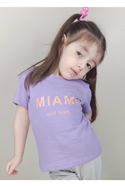 Bluence Tricou din bumbac liliac pentru fete