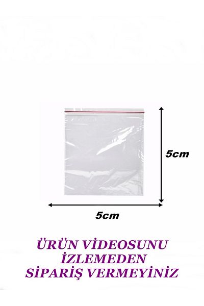 LilaHediyelikEşya 750 Pieces 5x5 Cm Ziplock Bag, Ziplock Nylon Bag, Transparent Packaging Bag, Henna Cookie Bag