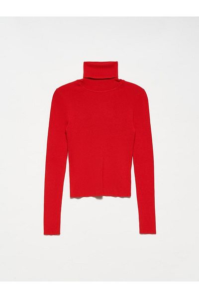 Dilvin 10225 Turtleneck Sweater-red