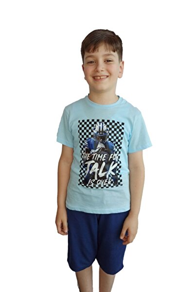 Bluence Синя мъжка памучна тениска Waiter Boy