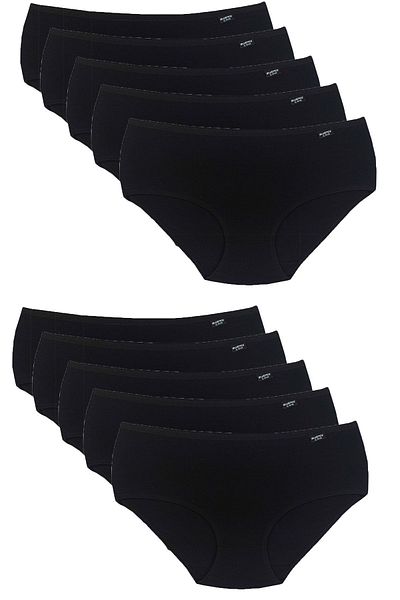 Bluence Μαύρο Ψηλόμεσο Lycra Cotton Bato Σλιπ 10 Τεμάχια