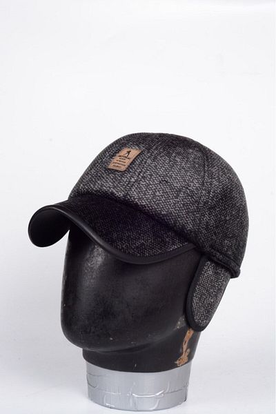 mercantoptan Men's Wool Fabric Brim Cap Hat with Headphones