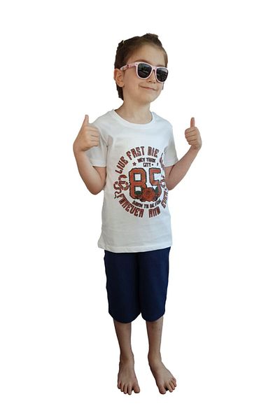 Bluence Σετ Ecru Girl Waiter Cotton Capri