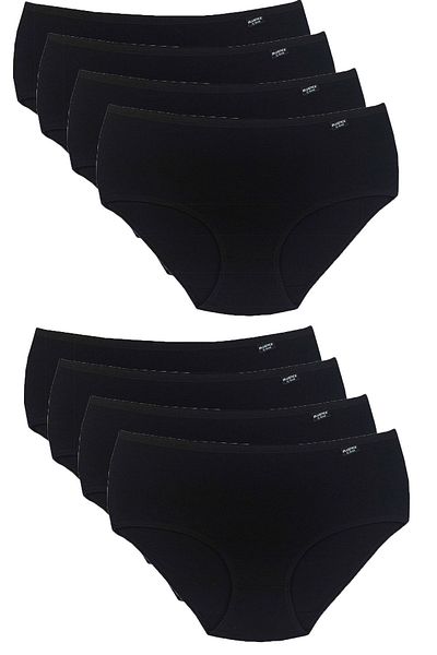 Bluence Μαύρο Ψηλόμεσο Lycra Cotton Bato Σλιπ 8 Τεμαχίων