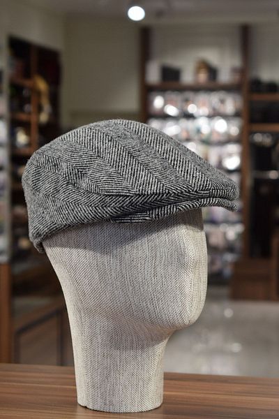 Göksu Şapka Men's Winter Sports Cap Elastic Hat Herringbone