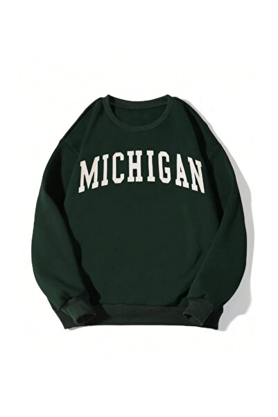SeusCraft Φούτερ Unisex με στάμπα Michigan και λαιμόκοψη ποδηλάτου