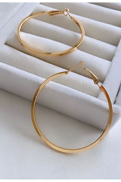 VNS Accessories Medium Plain Model Hoop Earrings - 5 cm