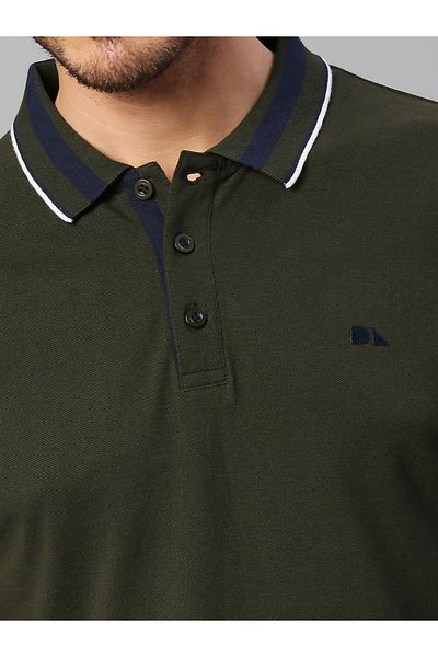 Dennis Lingo By Styli Tipping Detail Slim Fit Polo with Short Sleeve