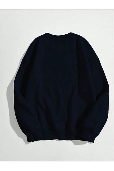 modaberry Momlife Sweatshirt - Black Printed Oversize Thick Crew Neck