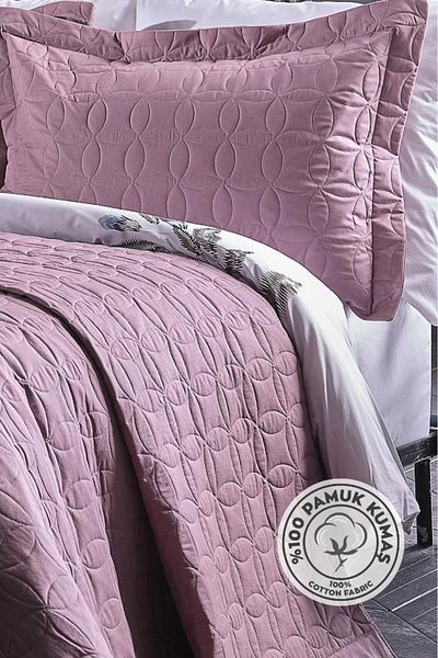 Lolavien 100% Cotton Fiona Double Quilt-Coverlet Multi-Purpose Powder Color