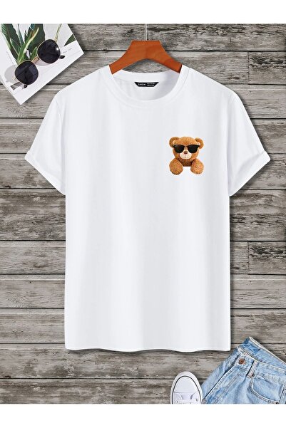 SeusCraft Tricou Urs cu ochelari - Tricou de vară supradimensionat cu imprime...